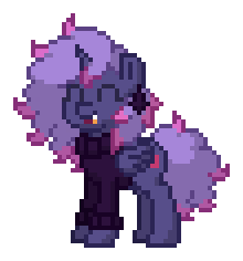 A purple alicorn with a light purple mane and pink hearts in her hair winks at you. It has a cutie mark that resembles the YouTube logo, except instead of a play button, there is a heart.